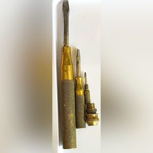 Antique brass nesting screwdriver set